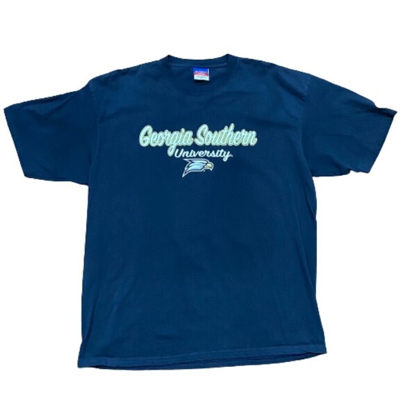 Champion Georgia Southern University Eagles Cursive Logo Navy T-Shirt Men's XXL - Picture 1 of 8